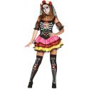 Farbenfrohes Catrina-Kostüm Mit Rock Für Damen