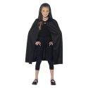 Schwarzes Unisex-Kinder-Kapuzencape mit Kapuze