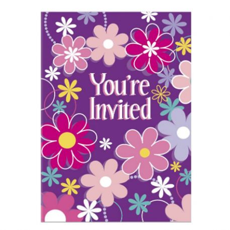 8 Invitaciones con Flores