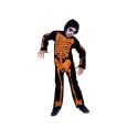 Orangefarbenes Skelett Mit Knochen-Halloween-Kostüm
