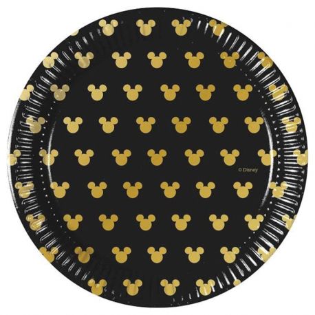 8 Platos Mickey Gold 20 cm