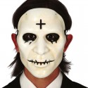 Weiße Maske mit Kreuz Mann