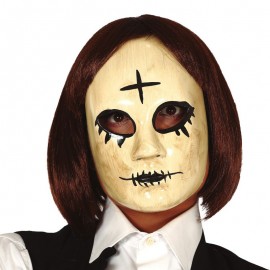 Maske Frau mit Kreuz