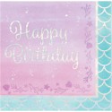 Irisierende Happy Birthday Meerjungfrau-Servietten
