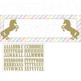 Schild mit Einhorn Goldfolie Aufkleber