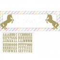 Schild mit Einhorn Goldfolie Aufkleber