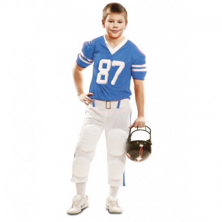 Blaues Rugby-Spieler-Kostüm Für Kinder