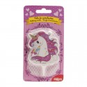 2D Magisches Einhorn Rosa Kerze