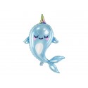 Einhorn-Wal Helio Folienballon
