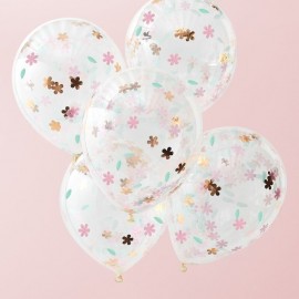Luftballons mit Blumen-Konfetti