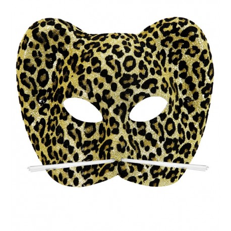 Ausgefallene Leopardenmaske mit Glitzer