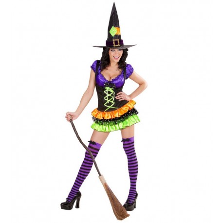 Buntes Sexy Hexenkostüm Für Damen