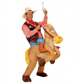 Cowboy-Kostüm Auf Aufblasbarem Pferd