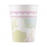 8 Vasos Unicornio Rosa de Papel