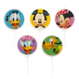 5 Velas Mickey Y Amigos 3 cm