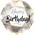 Happy Birthday Geometric Marble Ballon