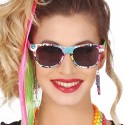 Mehrfarbige 80er-Jahre-Brille