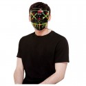 Purge Maske mit grünen Neonkreuzen Schwarz