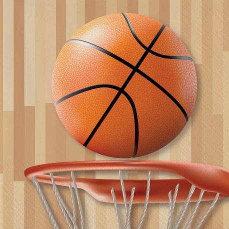 18 Servilletas de Basket 33 cm
