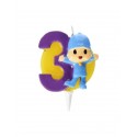 Pocoyo Kerze Nummer 3