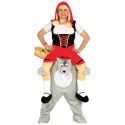 Wolfskostüm Mit Rotkäppchen Auf Den Schultern Für Herren